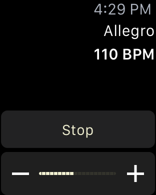 Apple Watch Modern Metronome app Screenshot