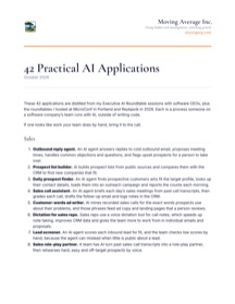 First page of 42 Practical AI Applications