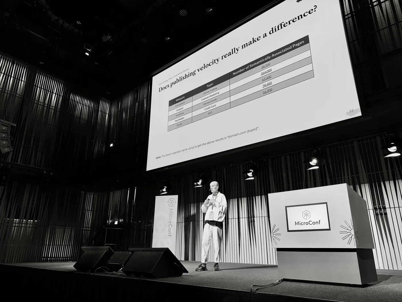 George Chasiotas at MicroConf Europe 2026: You should cover your topic breadth and depth, but you shouldn’t go against…