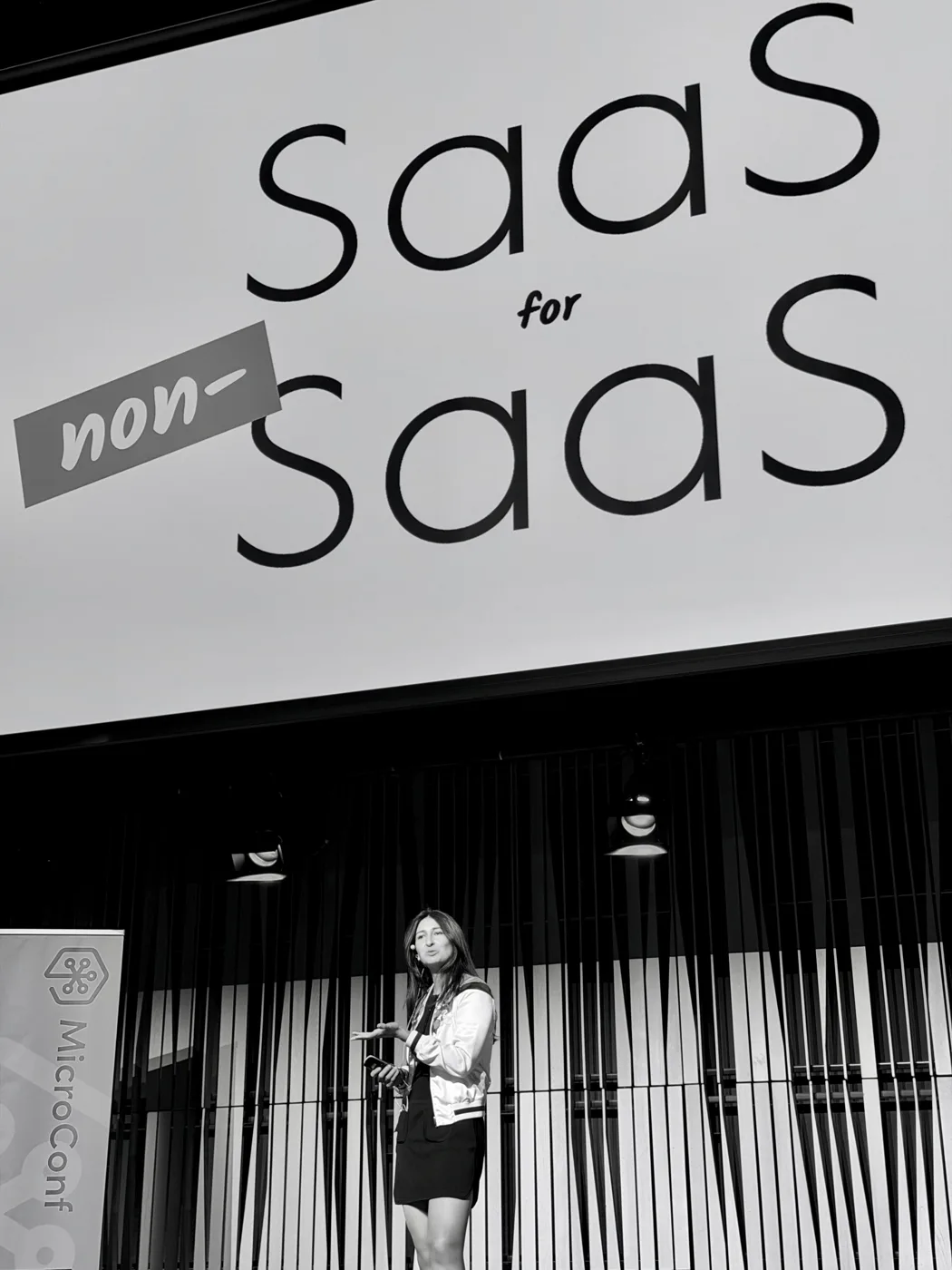 Laure Jourmier at MicroConf Europe 2026: Next up, building SaaS for non-SaaS customers.