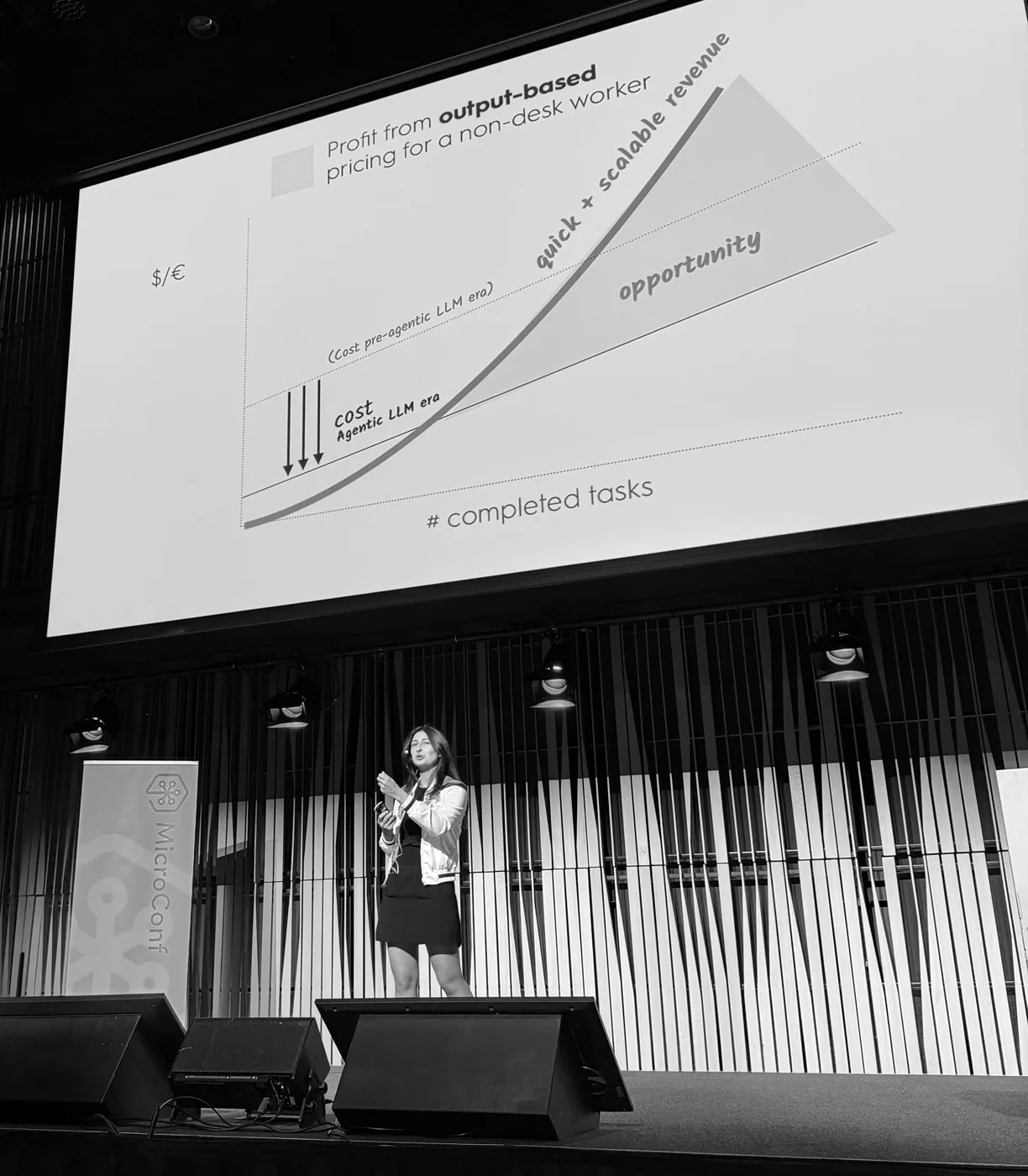 Laure Jourmier at MicroConf Europe 2026: There is a preference for output-based pricing for non-desk-based workers.