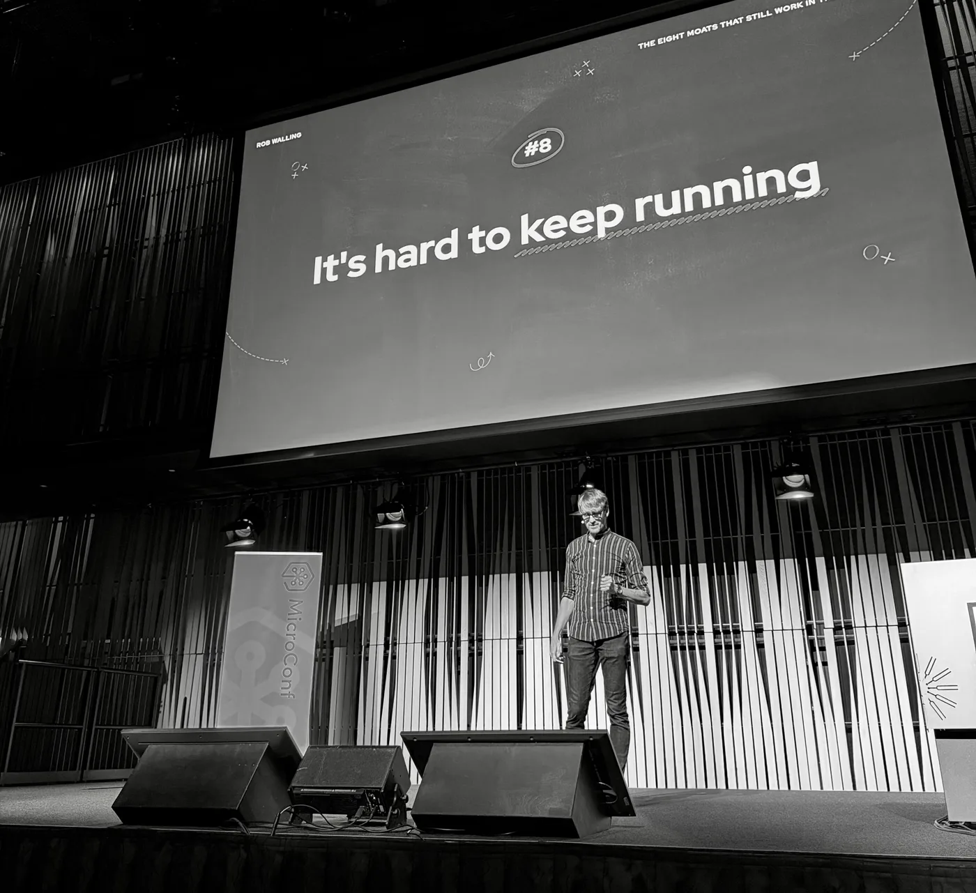 Rob Walling at MicroConf Europe 2026: Final moat: it’s hard to keep running.